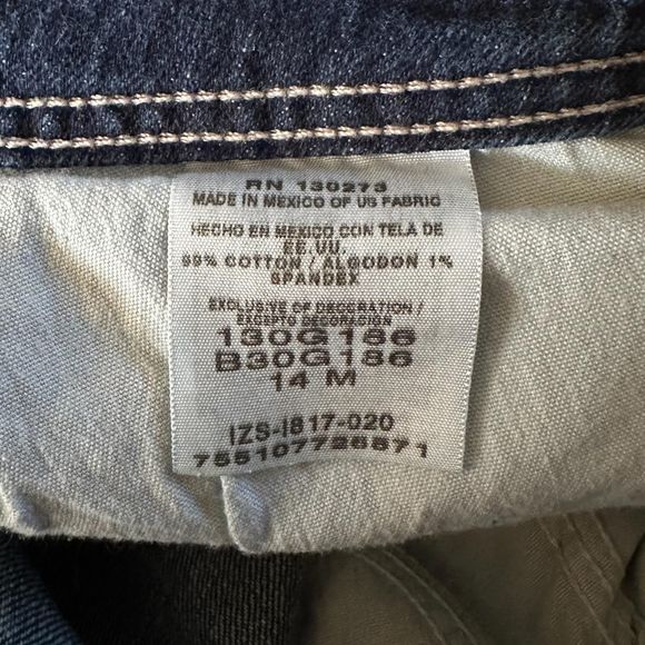 Riders by Lee Dark Wash Boot Cut Jeans, Size 14M, Pre-owned - Picture 5 of 6